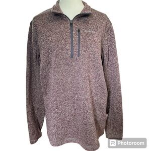 Eddie Bauer Men’s Fleece 1/4 Zip Pullover Sweater Sweatshirt, Large, EUC, Maroon